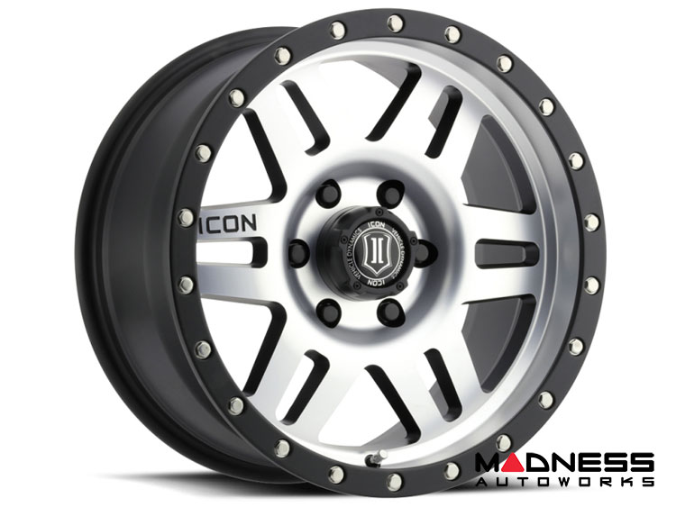 Ford Bronco Custom Wheels (1) - Six Speed - Satin Black w/ Machined Face - 17 X 8.5 / 6 x 5.5 / 0 / 4.75" - Icon 